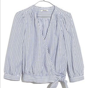Madewell stripe wrap top